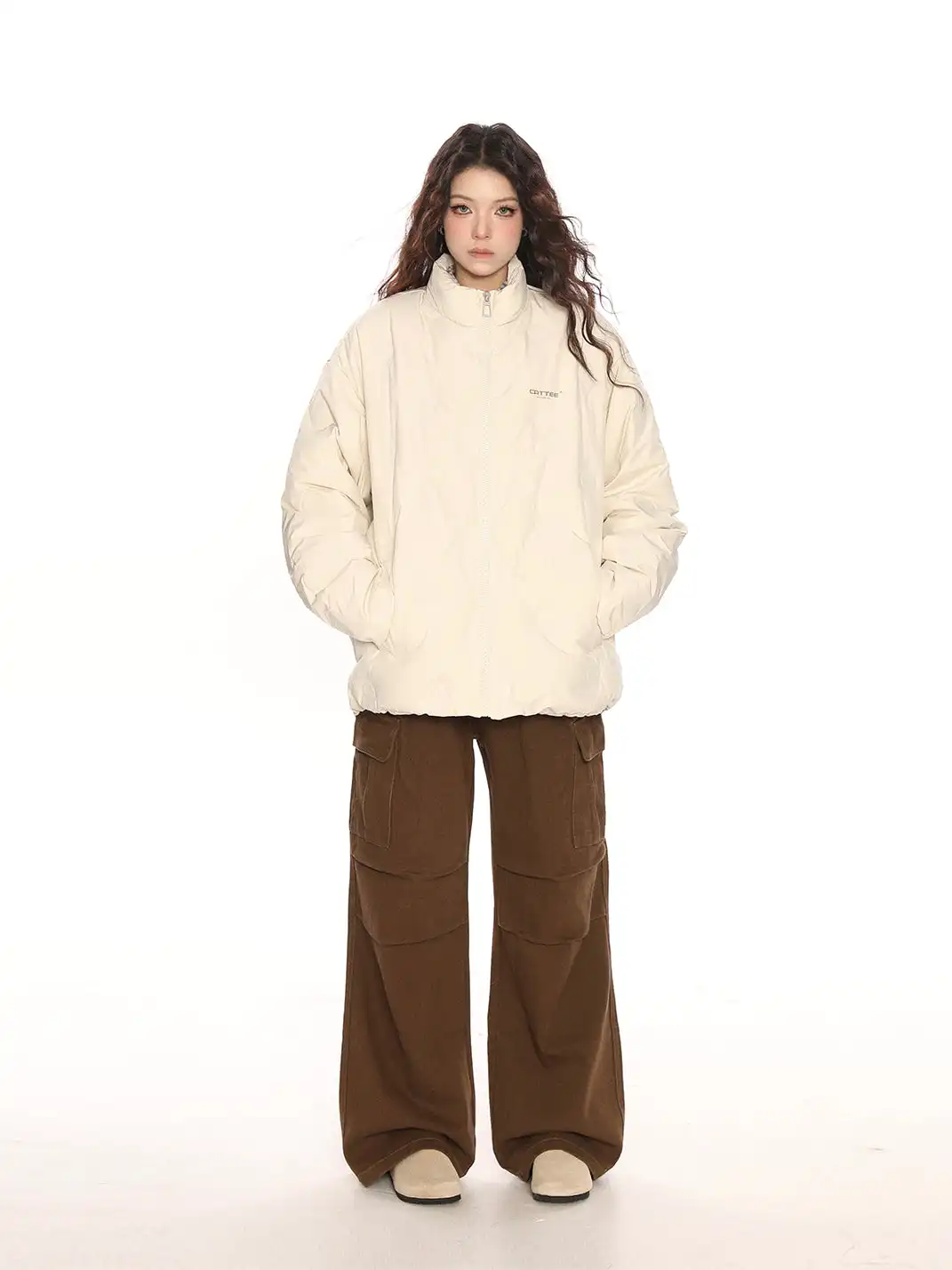 BIGGOLD | Embossed Stand-Up Collar Down Jacket