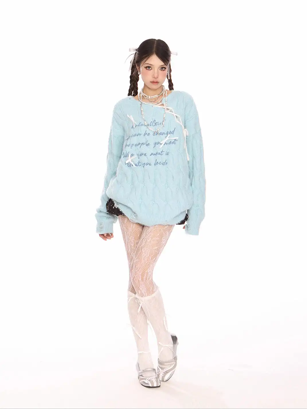 BIGGOLD | Letter Tie Mohair Sweater