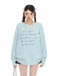 BIGGOLD | Letter Tie Mohair Sweater