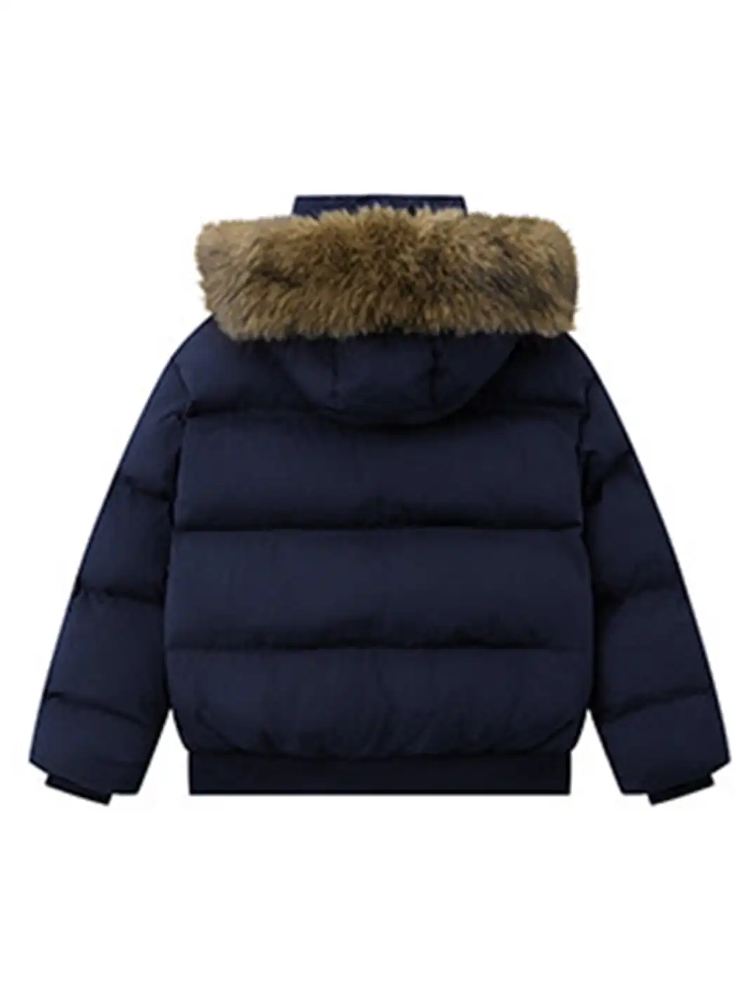 BIGGOLD | Detachable Fur-Trimmed Hooded Short Cotton Jacket
