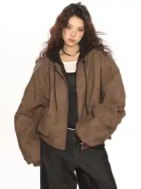 BIGGOLD | Heavyweight Faux Two-Piece Hooded Leather Jacket