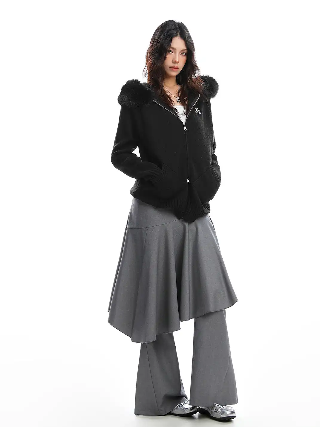BIGGOLD | Fur-Collar Hooded Sweater