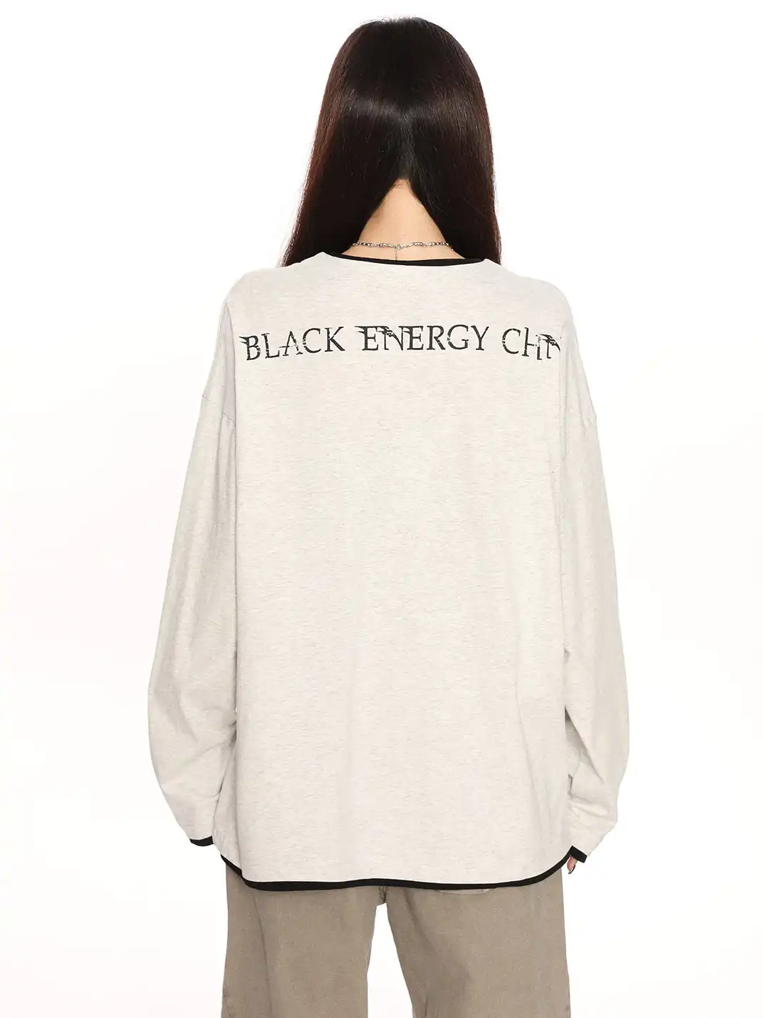 BIGGOLD | Graffiti Print Faux Two-Piece Long Sleeve