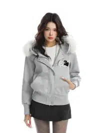 BIGGOLD | Detachable Fur Collar Hooded Jacket Sweatshirt