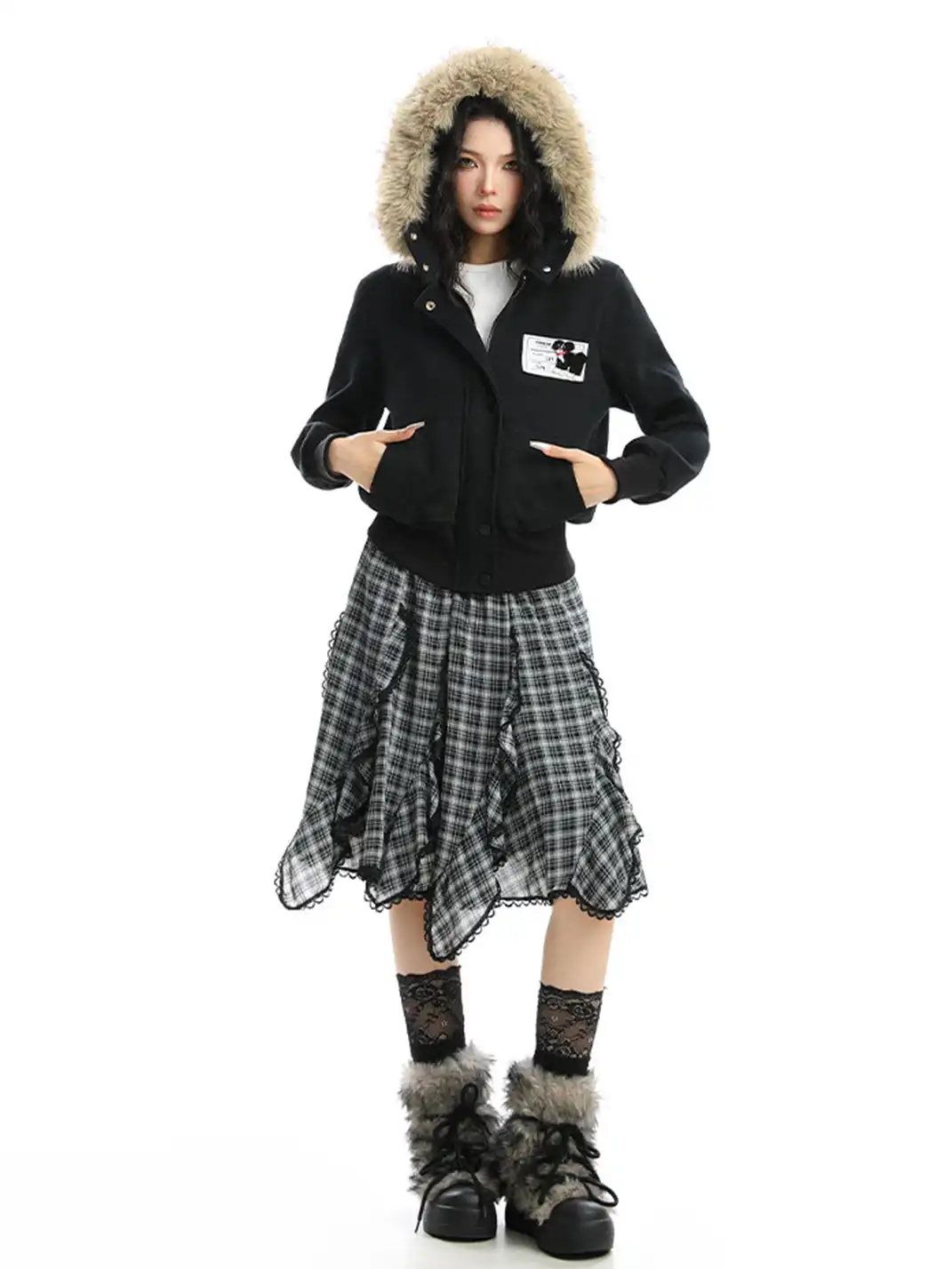 BIGGOLD | Detachable Fur Collar Hooded Jacket Sweatshirt