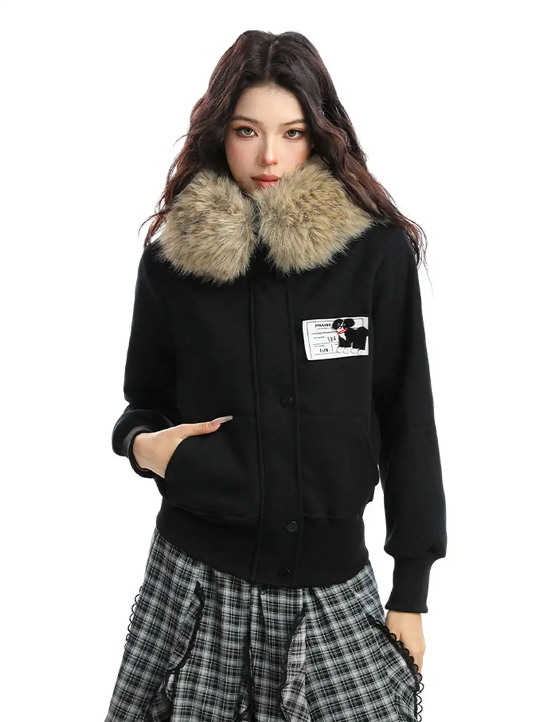 BIGGOLD | Detachable Fur Collar Hooded Jacket Sweatshirt