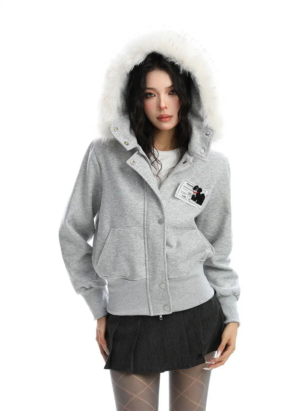 BIGGOLD | Detachable Fur Collar Hooded Jacket Sweatshirt