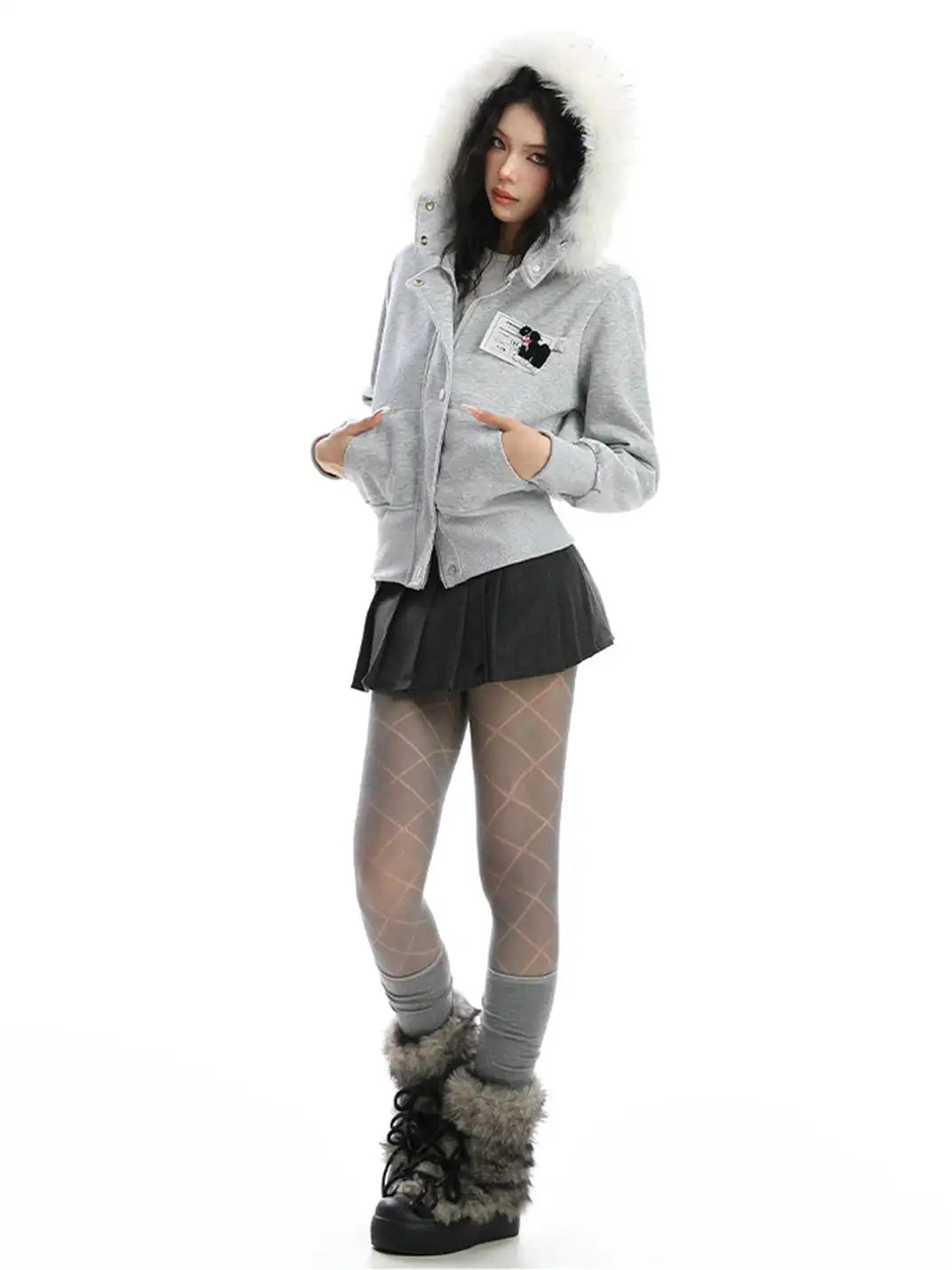 BIGGOLD | Detachable Fur Collar Hooded Jacket Sweatshirt