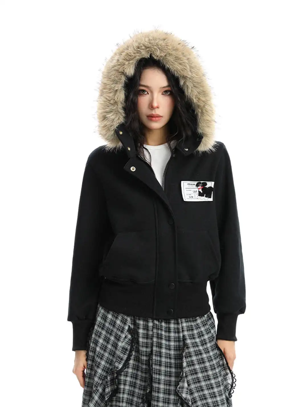 BIGGOLD | Detachable Fur Collar Hooded Jacket Sweatshirt