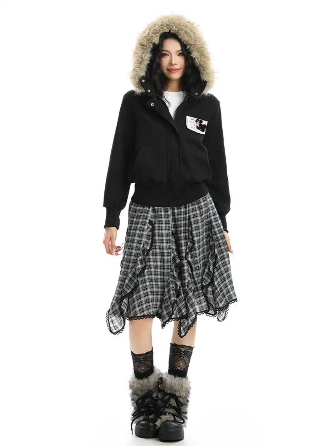 BIGGOLD | Detachable Fur Collar Hooded Jacket Sweatshirt