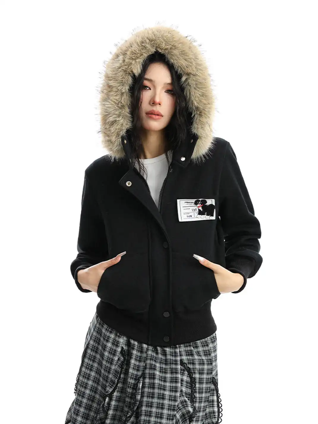 BIGGOLD | Detachable Fur Collar Hooded Jacket Sweatshirt