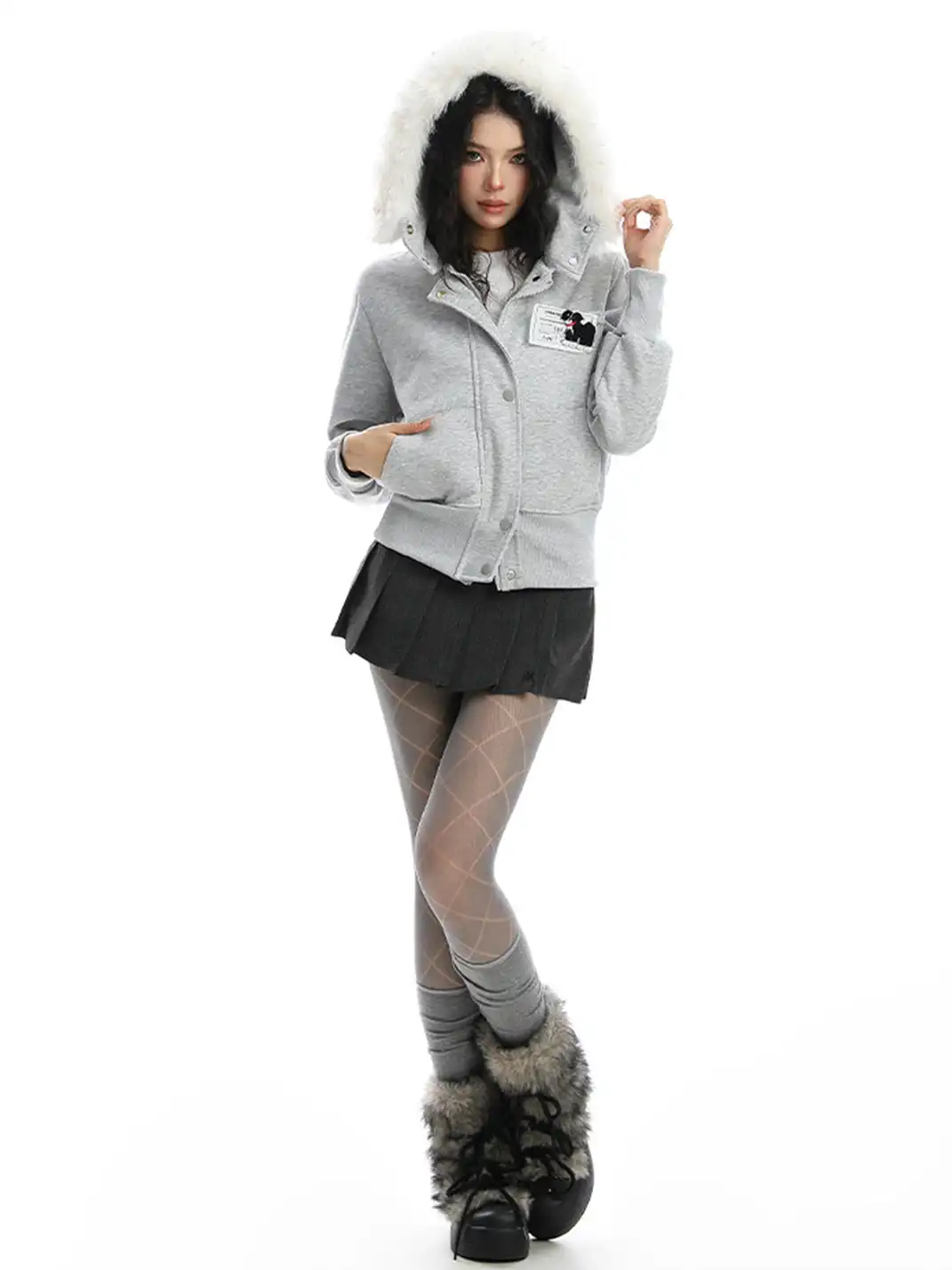 BIGGOLD | Detachable Fur Collar Hooded Jacket Sweatshirt
