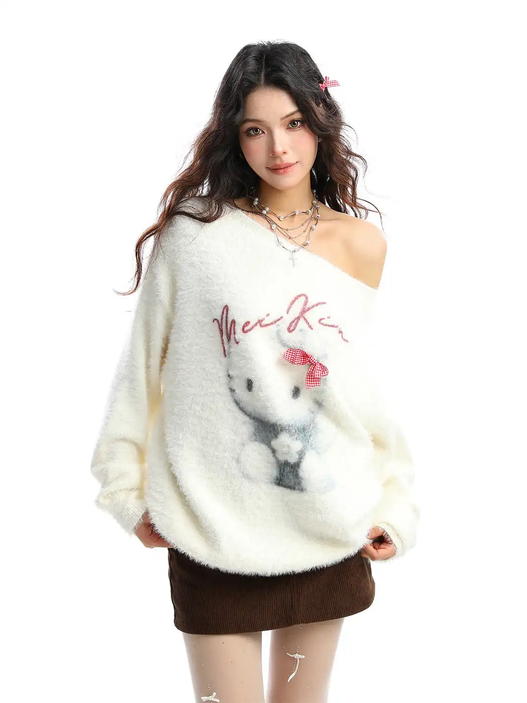 BIGGOLD | Hello Kitty Off-Shoulder Sweater