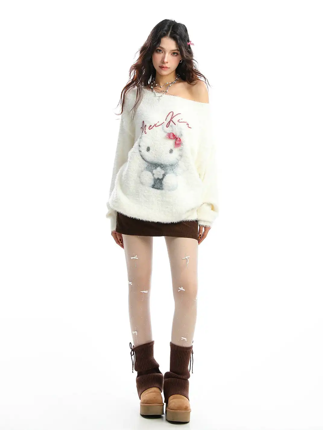BIGGOLD | Hello Kitty Off-Shoulder Sweater