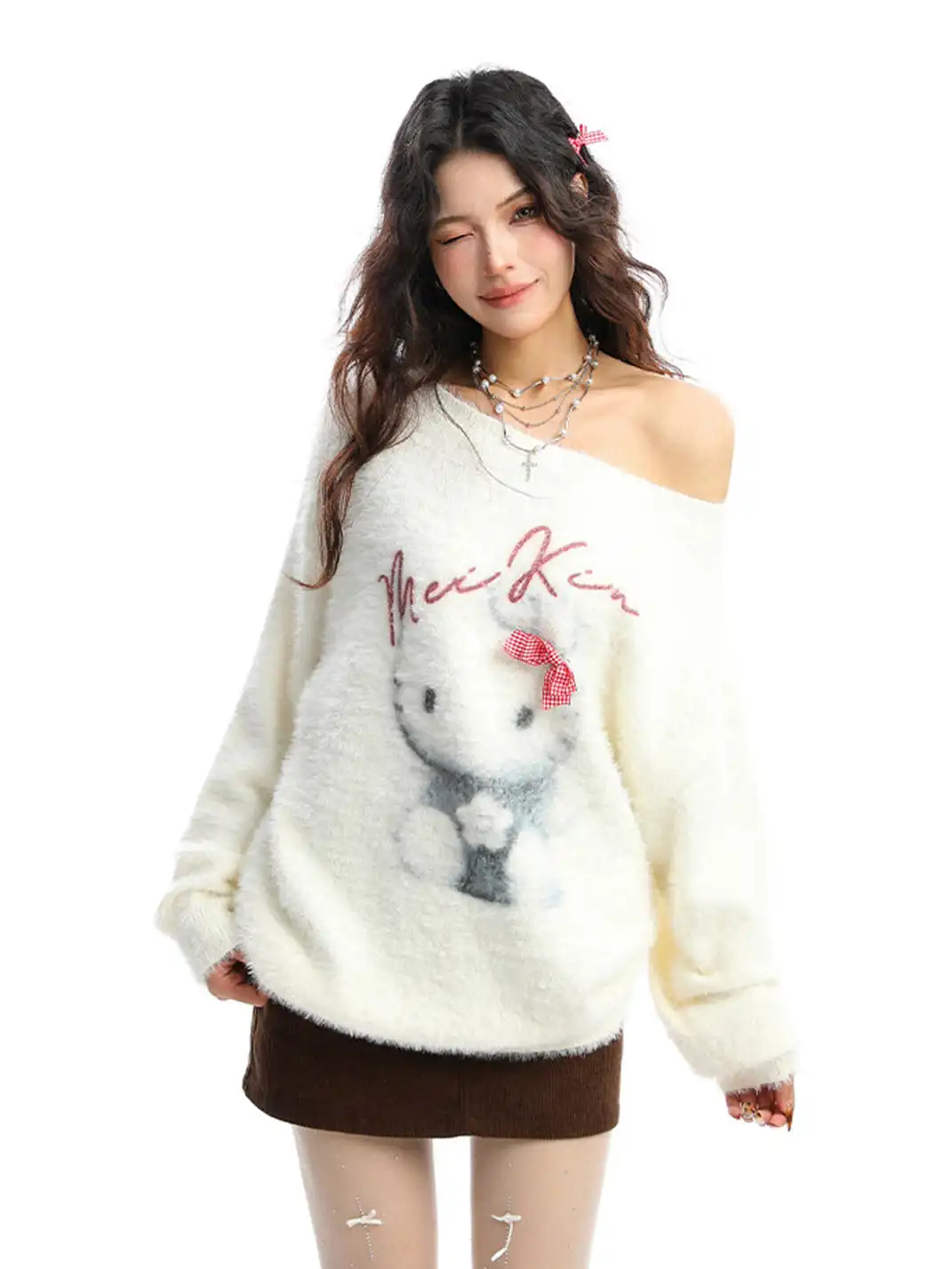 BIGGOLD | Hello Kitty Off-Shoulder Sweater