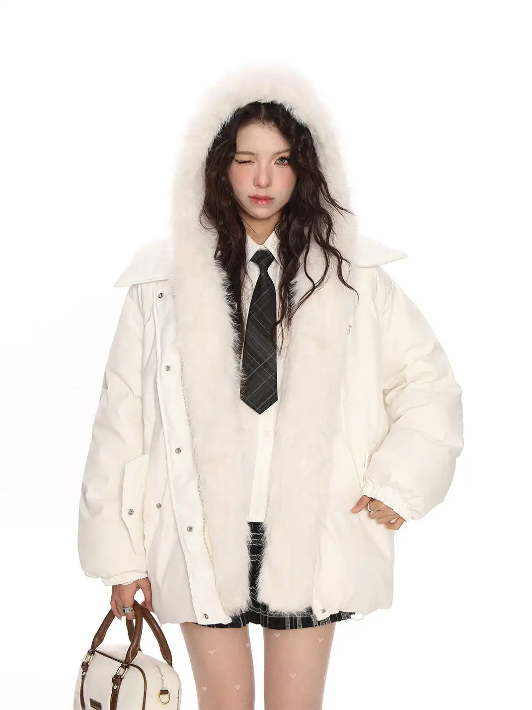 BIGGOLD | Detachable Fur-Trimmed Hooded Down Jacket