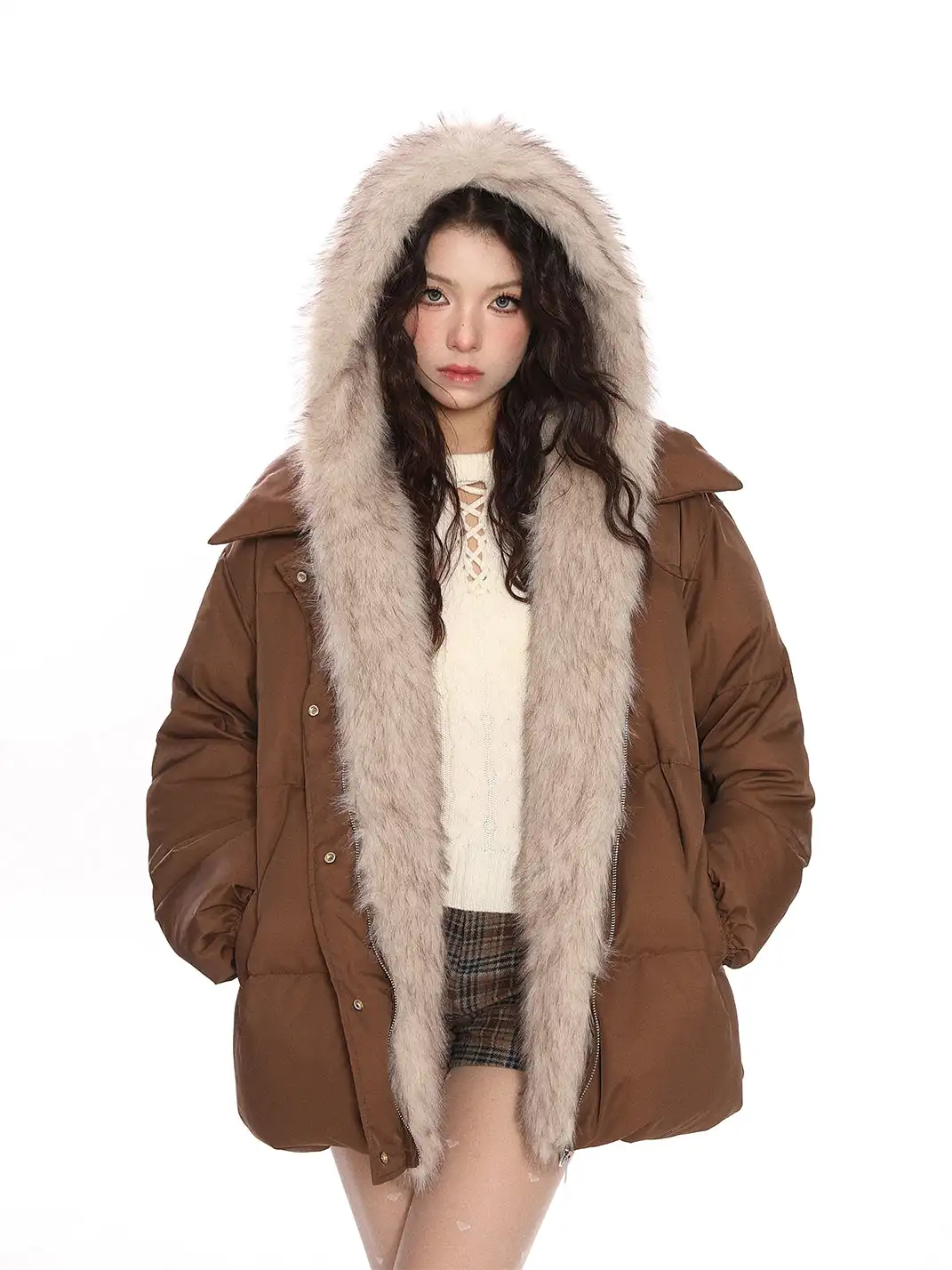 BIGGOLD | Detachable Fur-Trimmed Hooded Down Jacket