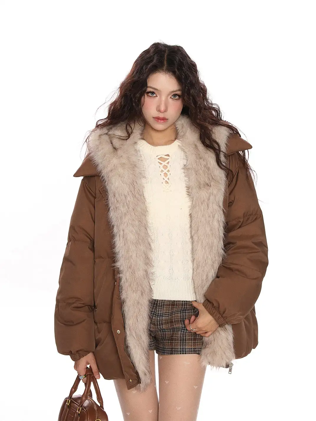 BIGGOLD | Detachable Fur-Trimmed Hooded Down Jacket