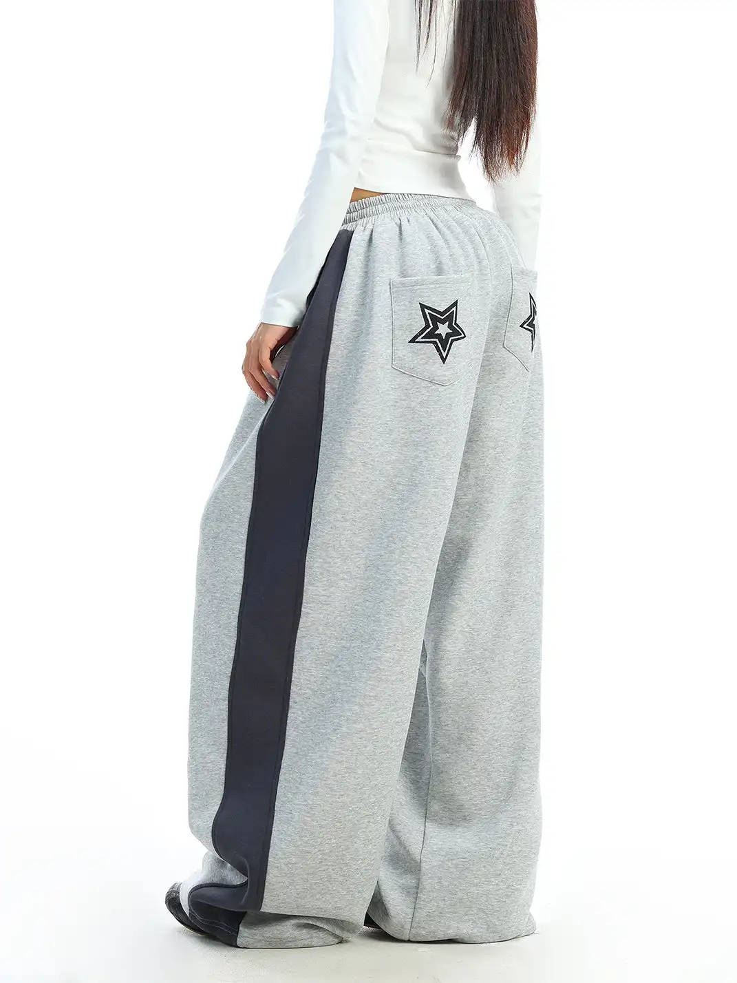 BIGGOLD | Color-Blocked Letter And Star Print Sweatpants