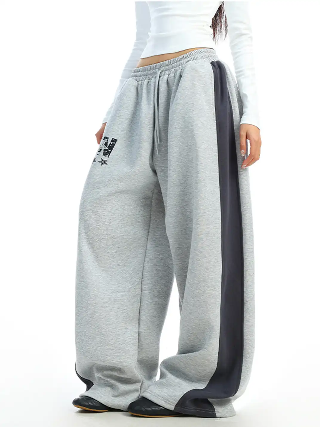BIGGOLD | Color-Blocked Letter And Star Print Sweatpants