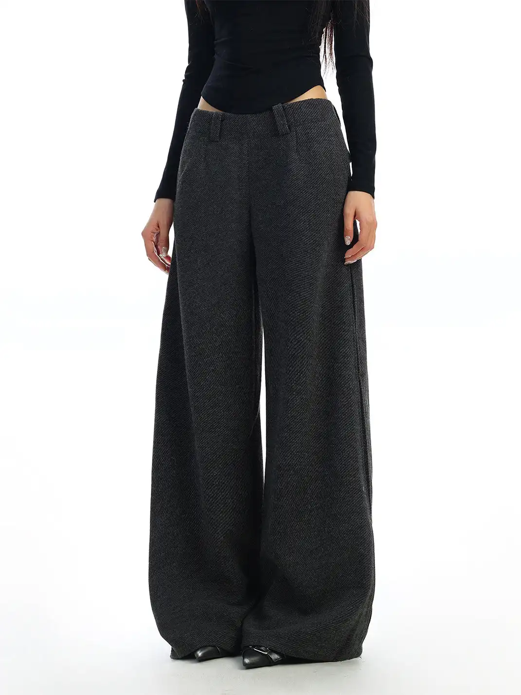BIGGOLD | Retro Side Zipper Casual Pants