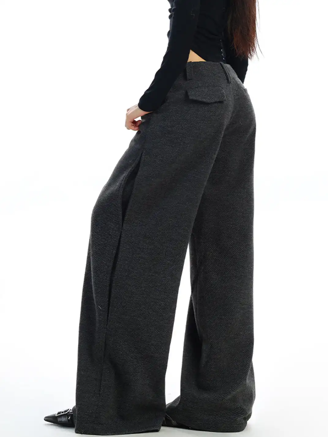 BIGGOLD | Retro Side Zipper Casual Pants
