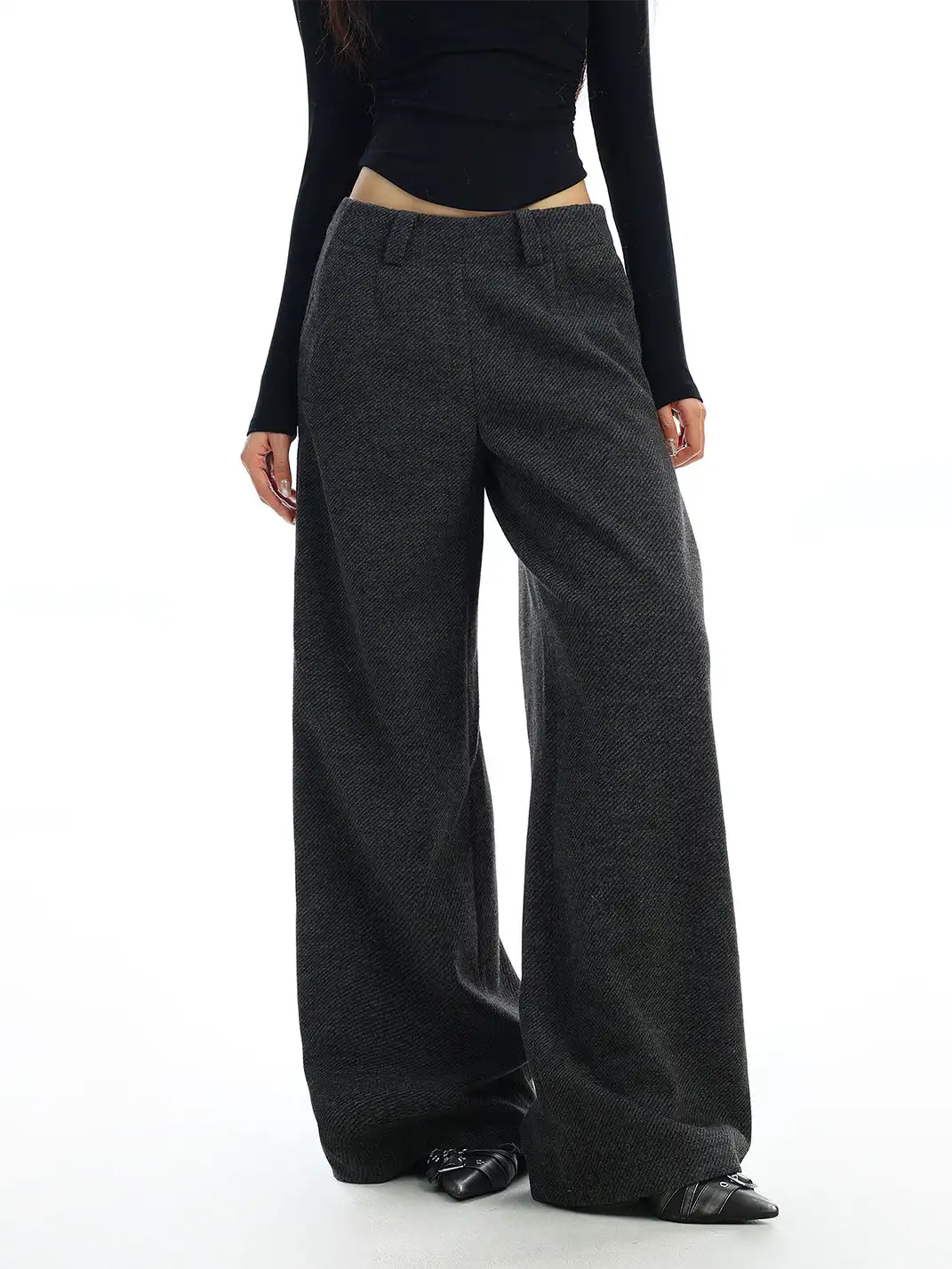 BIGGOLD | Retro Side Zipper Casual Pants