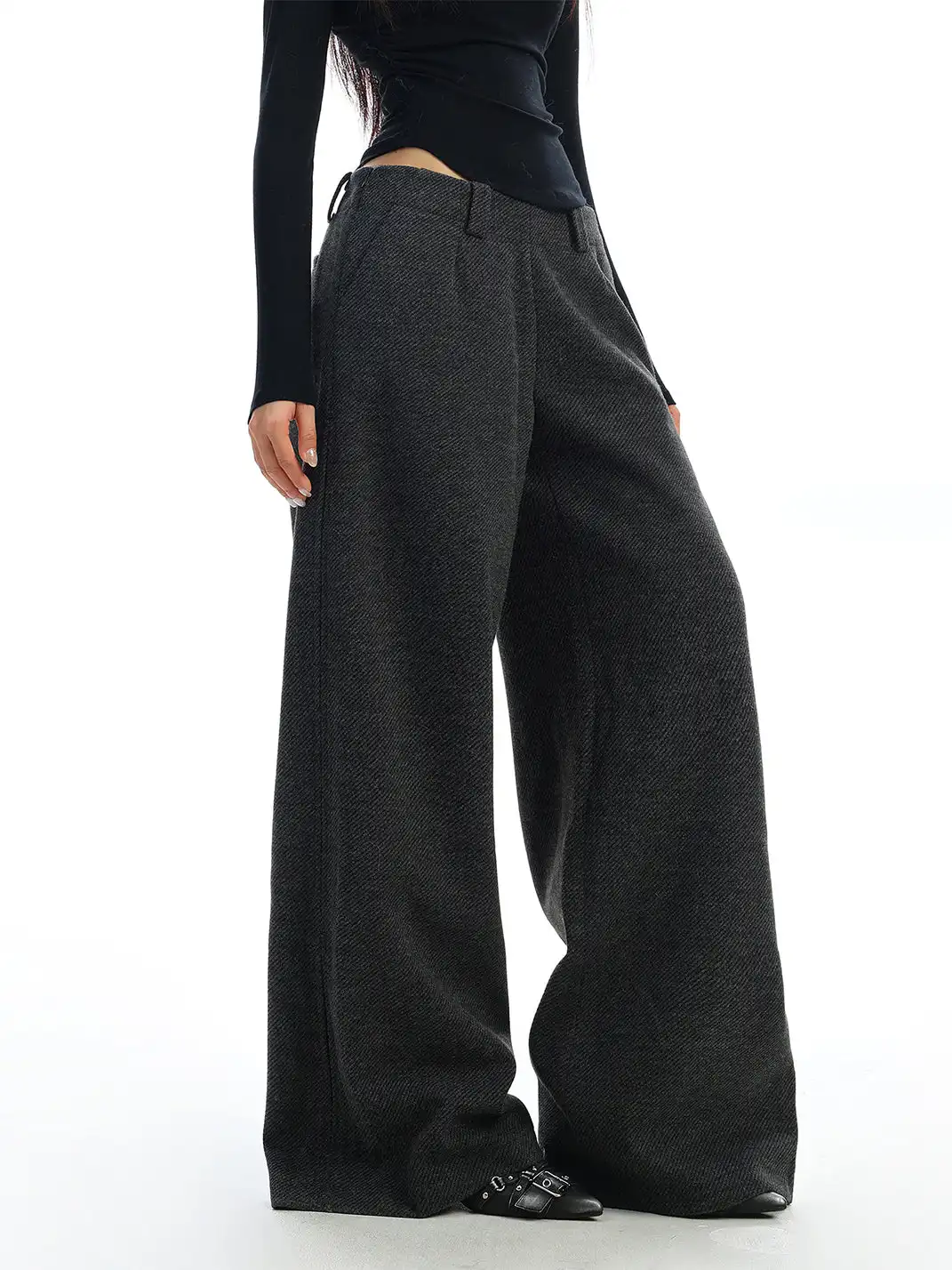 BIGGOLD | Retro Side Zipper Casual Pants