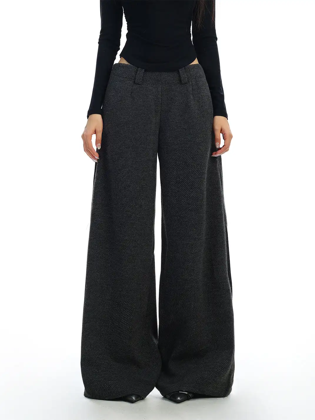 BIGGOLD | Retro Side Zipper Casual Pants