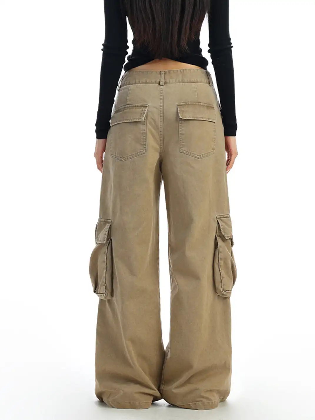 BIGGOLD | Khaki Multi-Pocket Cargo Jeans