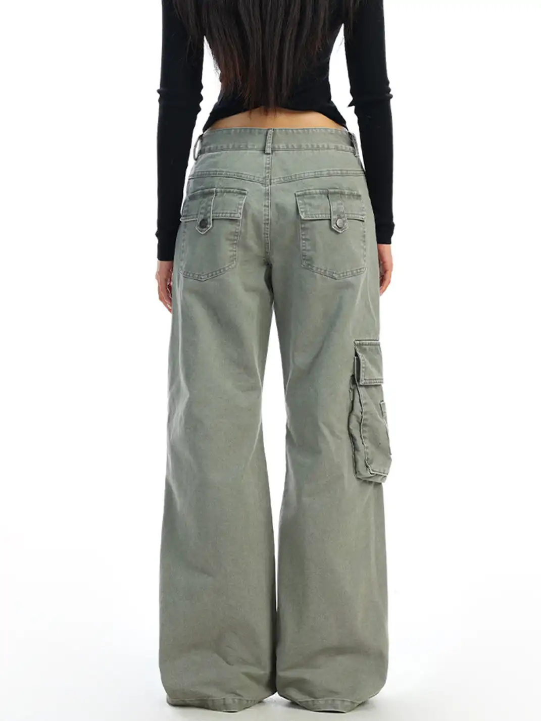 BIGGOLD | Green Multi-Pocket Cargo Jeans