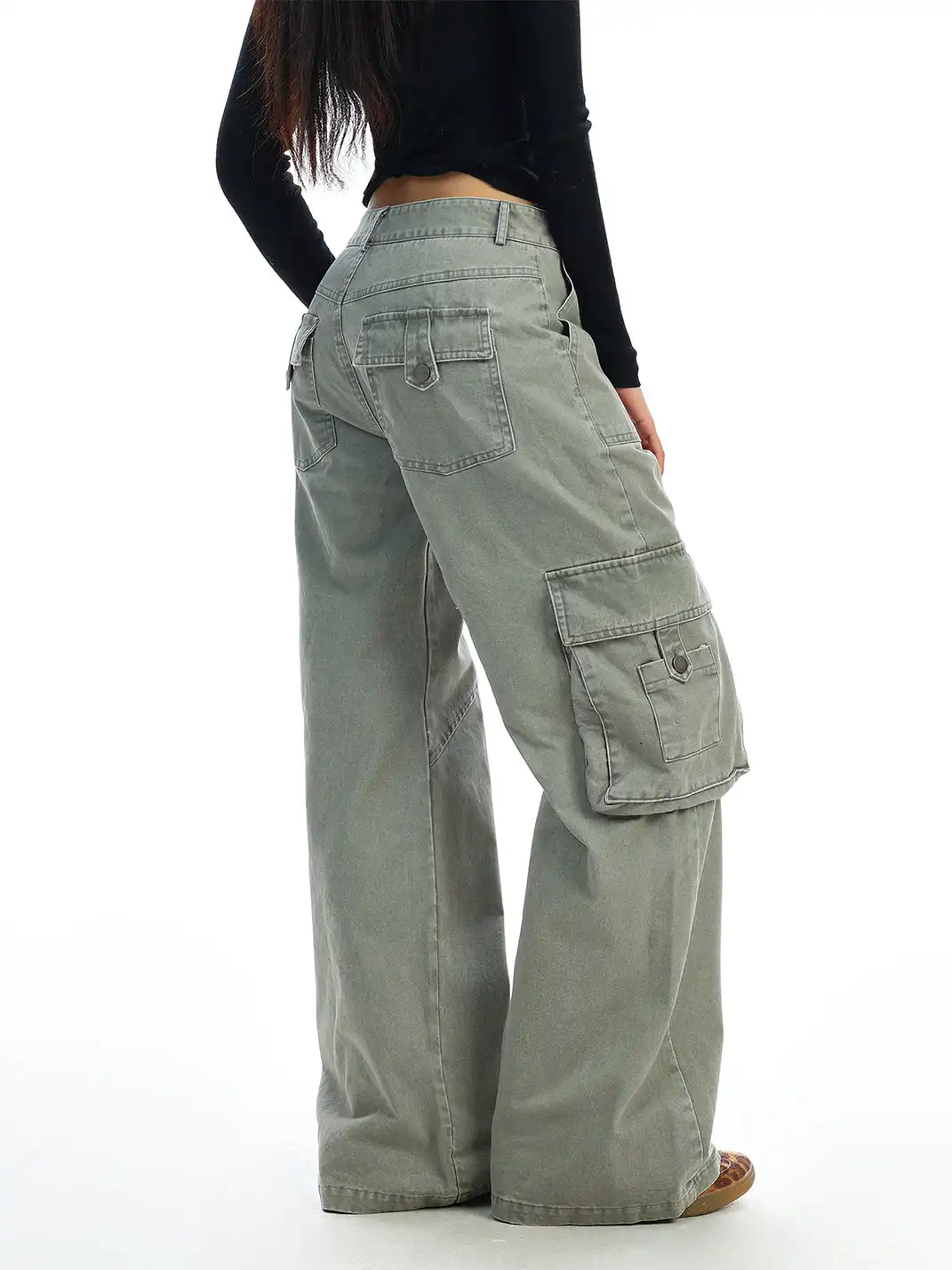 BIGGOLD | Green Multi-Pocket Cargo Jeans