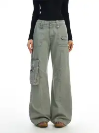 BIGGOLD | Green Multi-Pocket Cargo Jeans