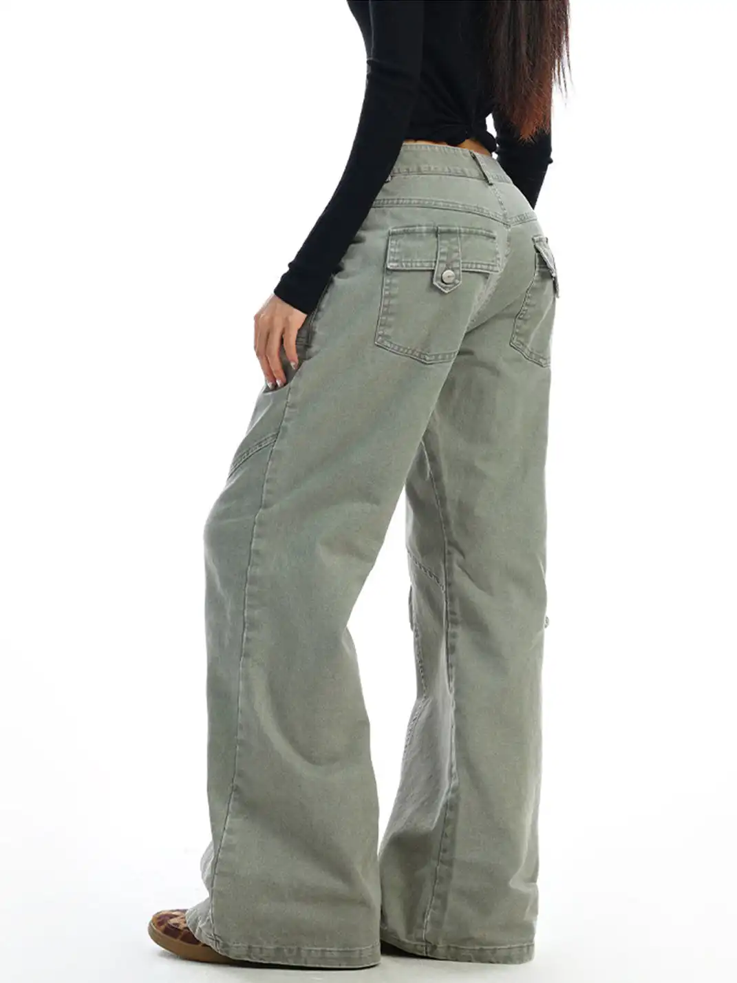 BIGGOLD | Green Multi-Pocket Cargo Jeans