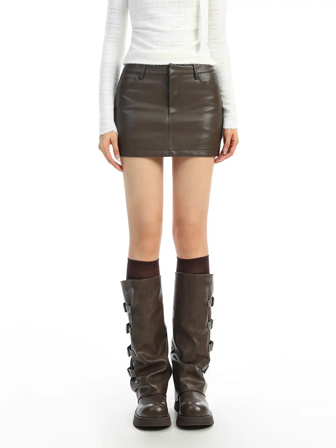 BIGGOLD | PU Leather Bodycon Skirt