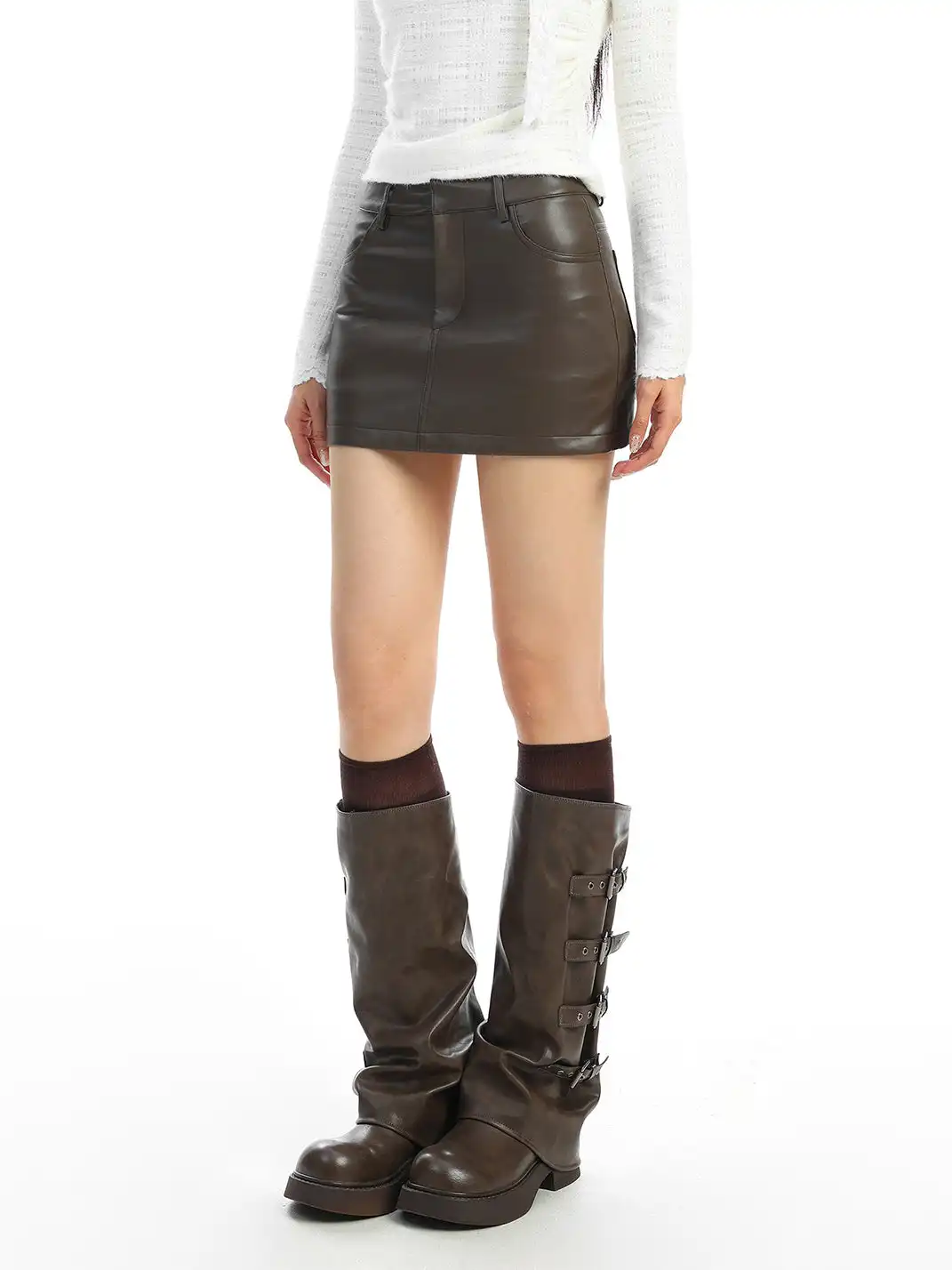 BIGGOLD | PU Leather Bodycon Skirt