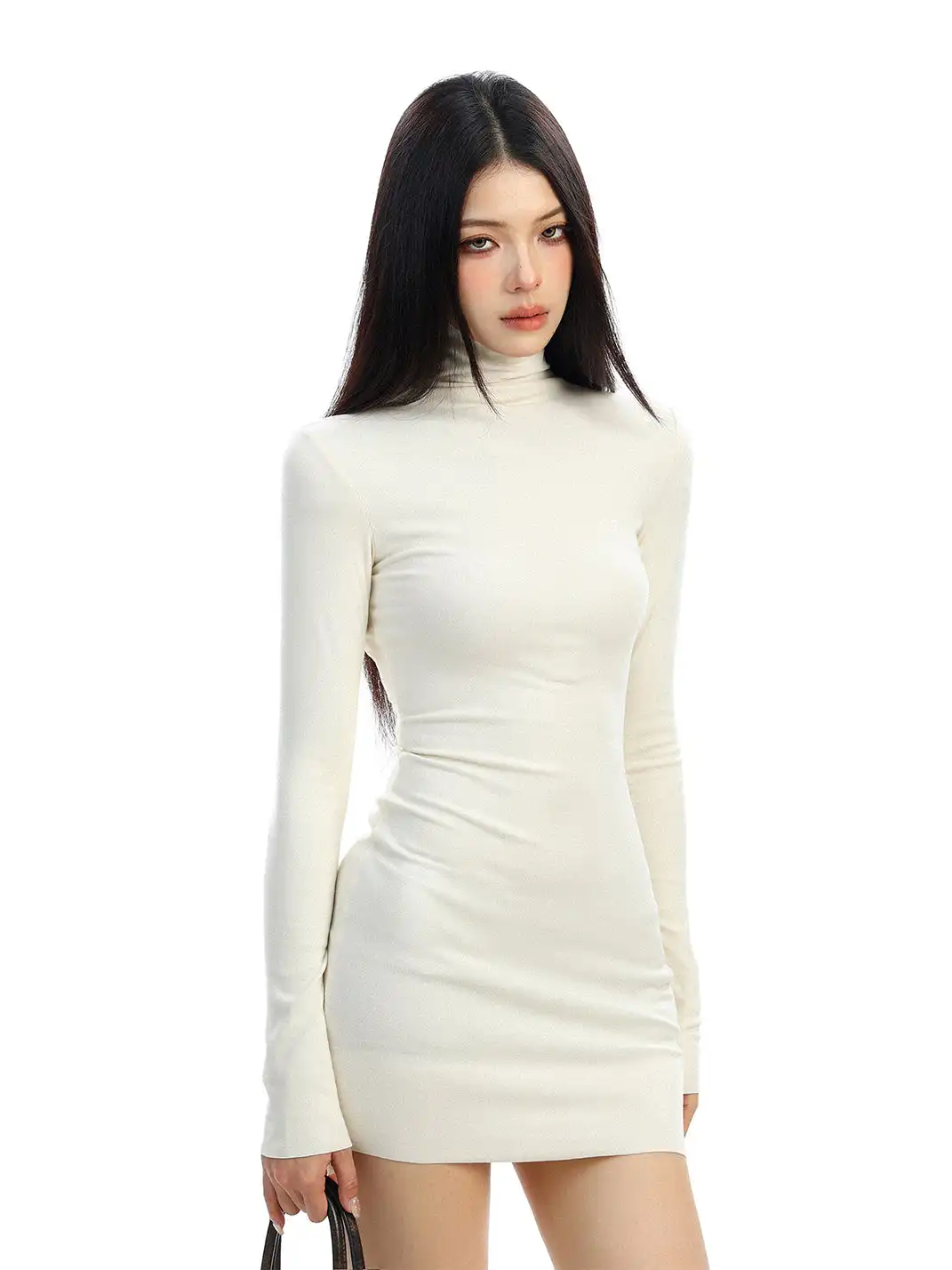 BIGGOLD | High-Neck Long-Sleeved Bodycon Dress