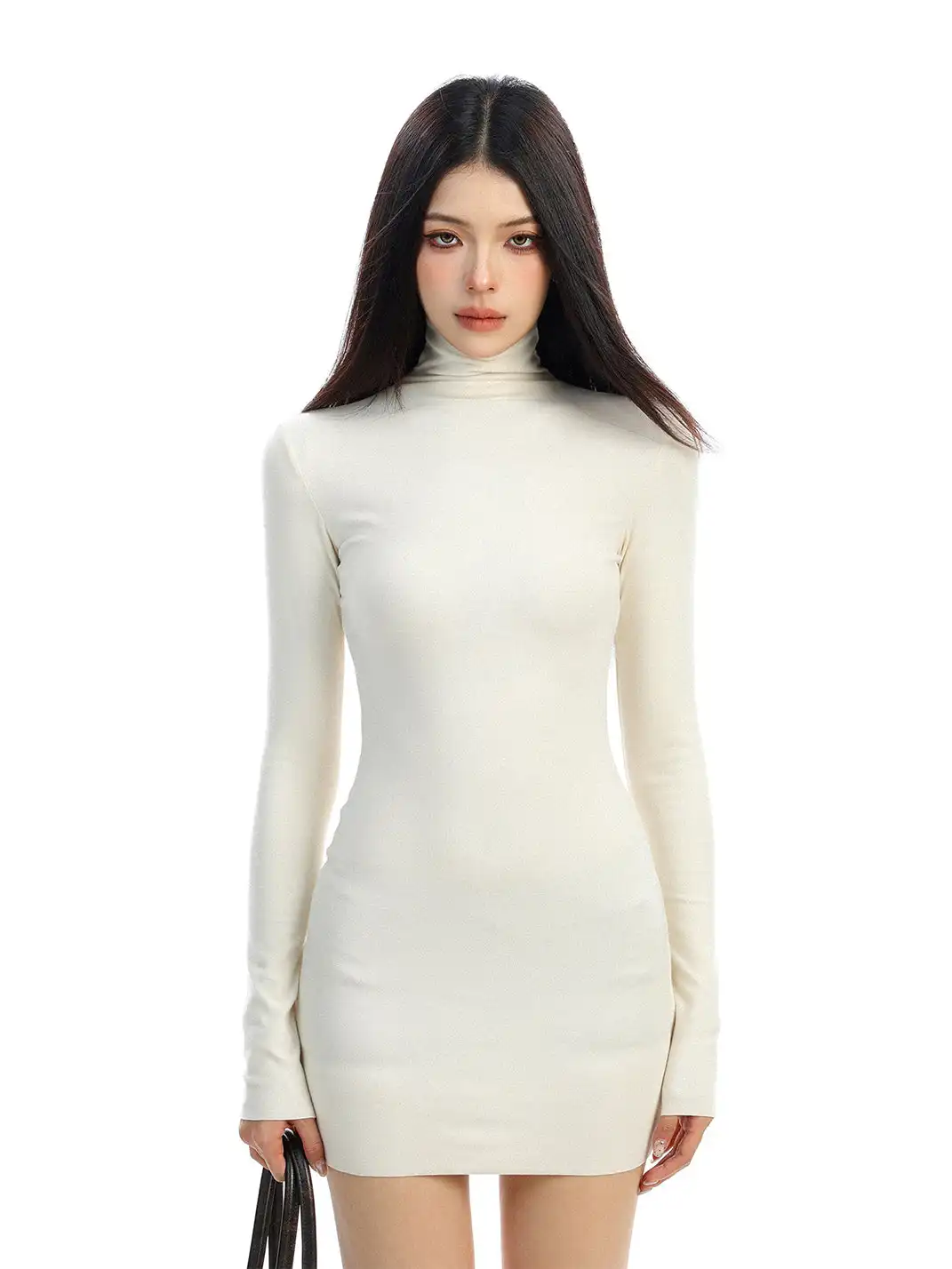 BIGGOLD | High-Neck Long-Sleeved Bodycon Dress