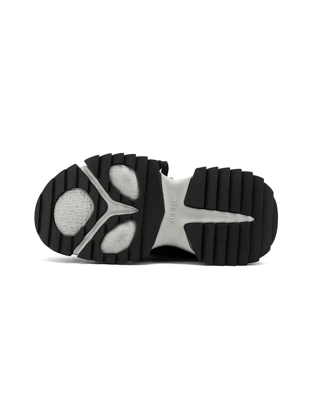 M88M | Futuristic Black and Silver Strapped Sneakers