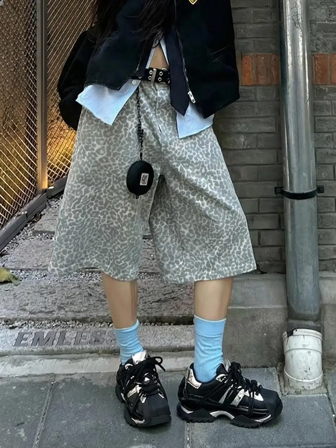M88M | Futuristic Black and Silver Strapped Sneakers