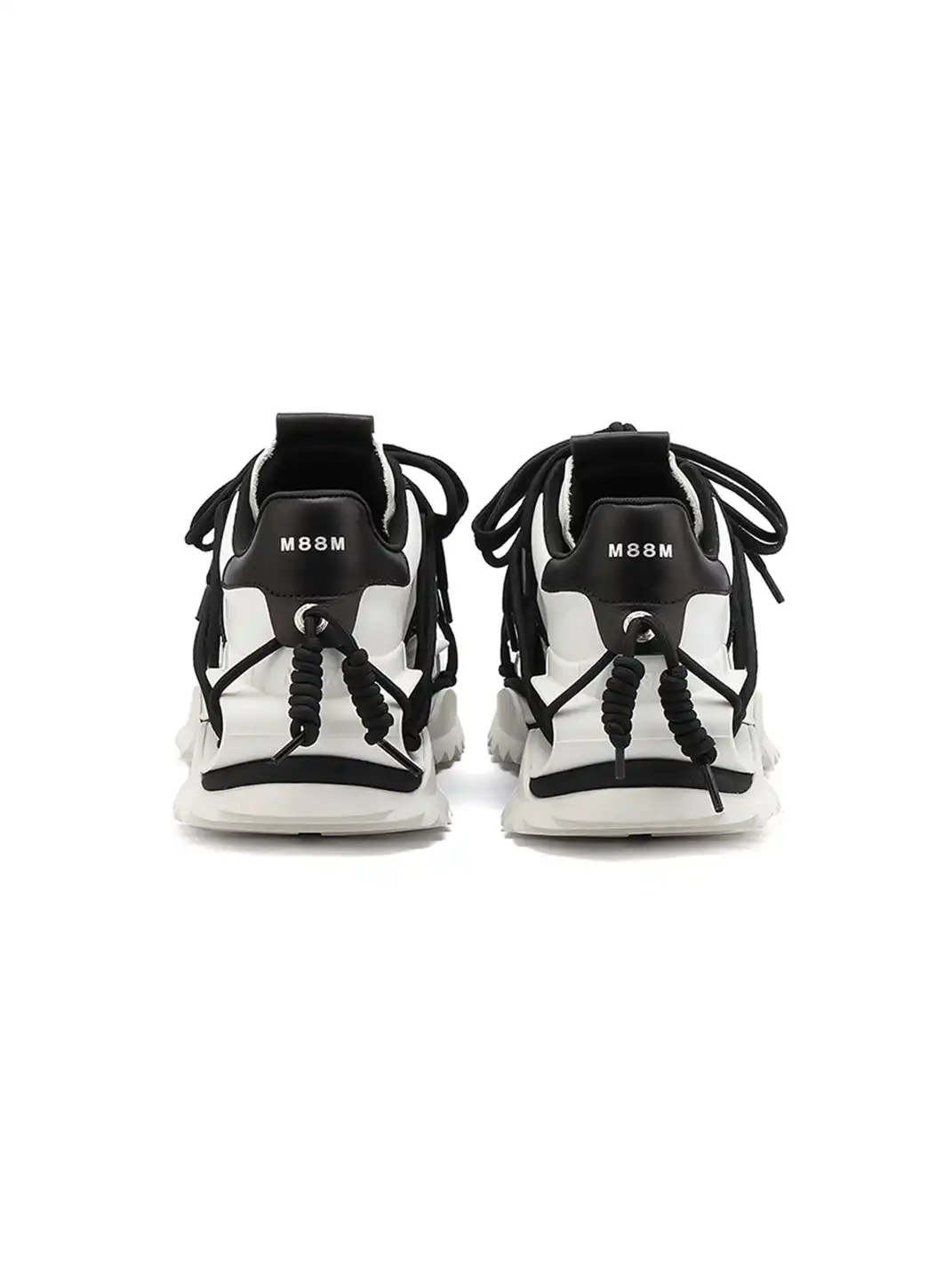 M88M | Black and White Strapped Chunky Sneakers