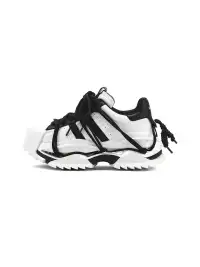 M88M | Black and White Strapped Chunky Sneakers