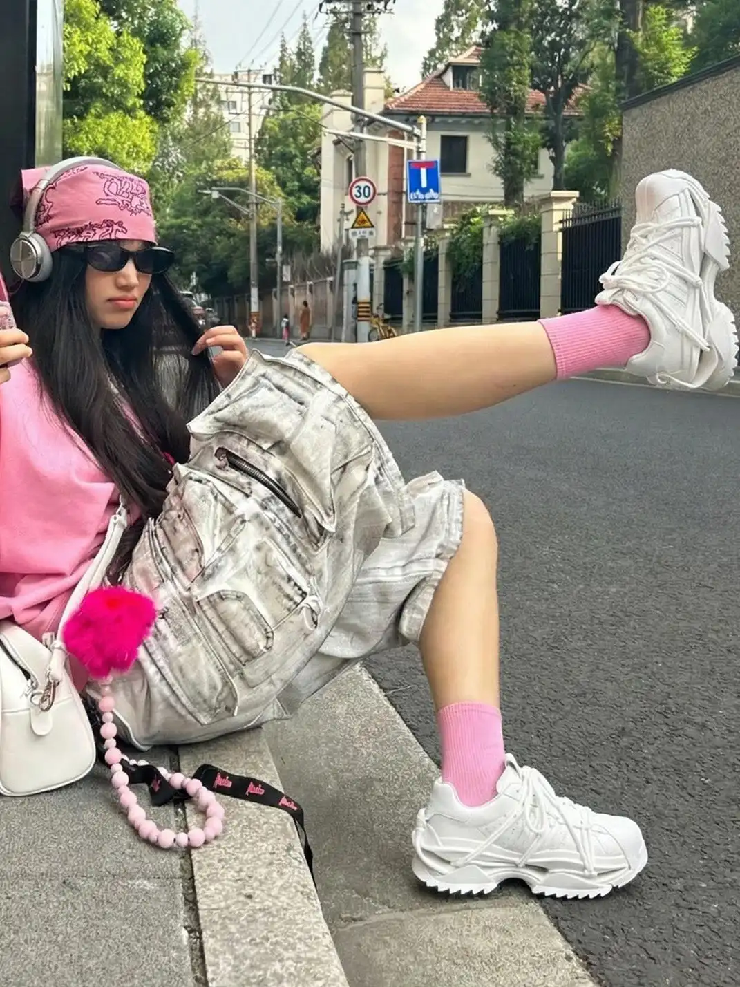 M88M | Strappy Design All-White Futuristic Sneakers