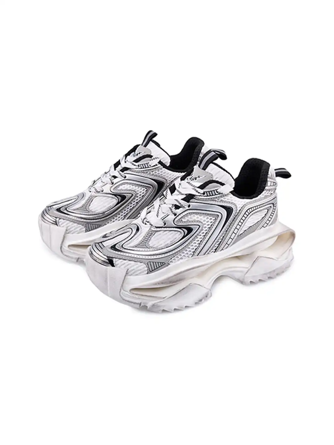 M88M | Vintage Distressed Silver Dad Shoes