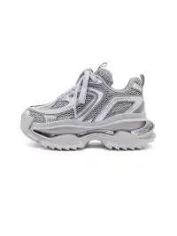 M88M | Grey Mesh Sneakers with Chunky Sole and Sleek Design