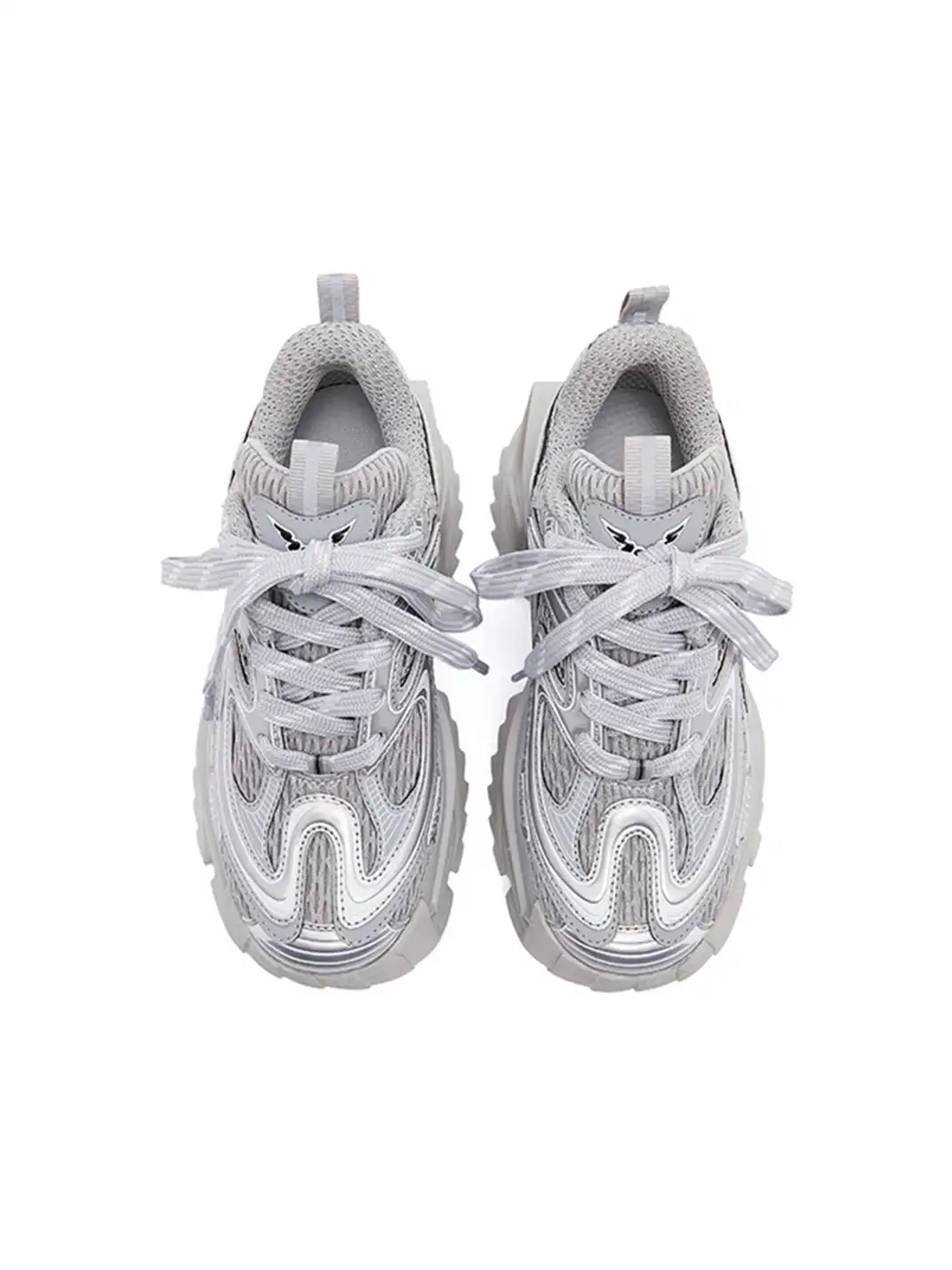 M88M | Grey Mesh Sneakers with Chunky Sole and Sleek Design