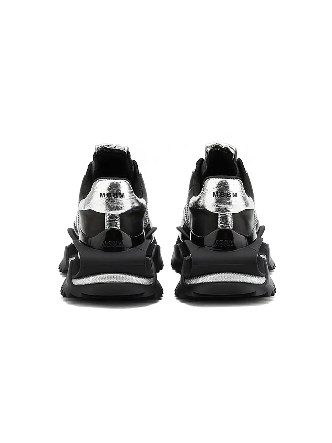 M88M | Fashionable Hollowed-Out Sole Platform Sneakers-Black Sliver