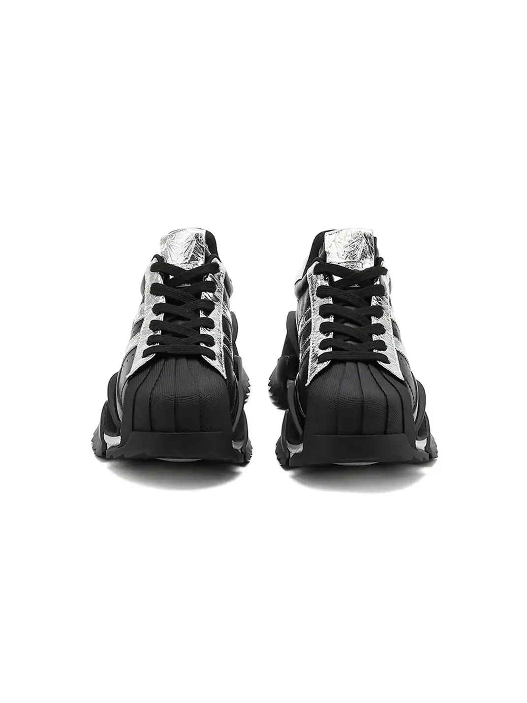 M88M | Fashionable Hollowed-Out Sole Platform Sneakers-Black Sliver