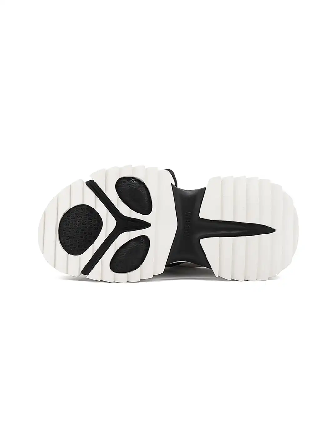 M88M | Fashionable Hollowed-Out Sole Platform Sneakers-Black White