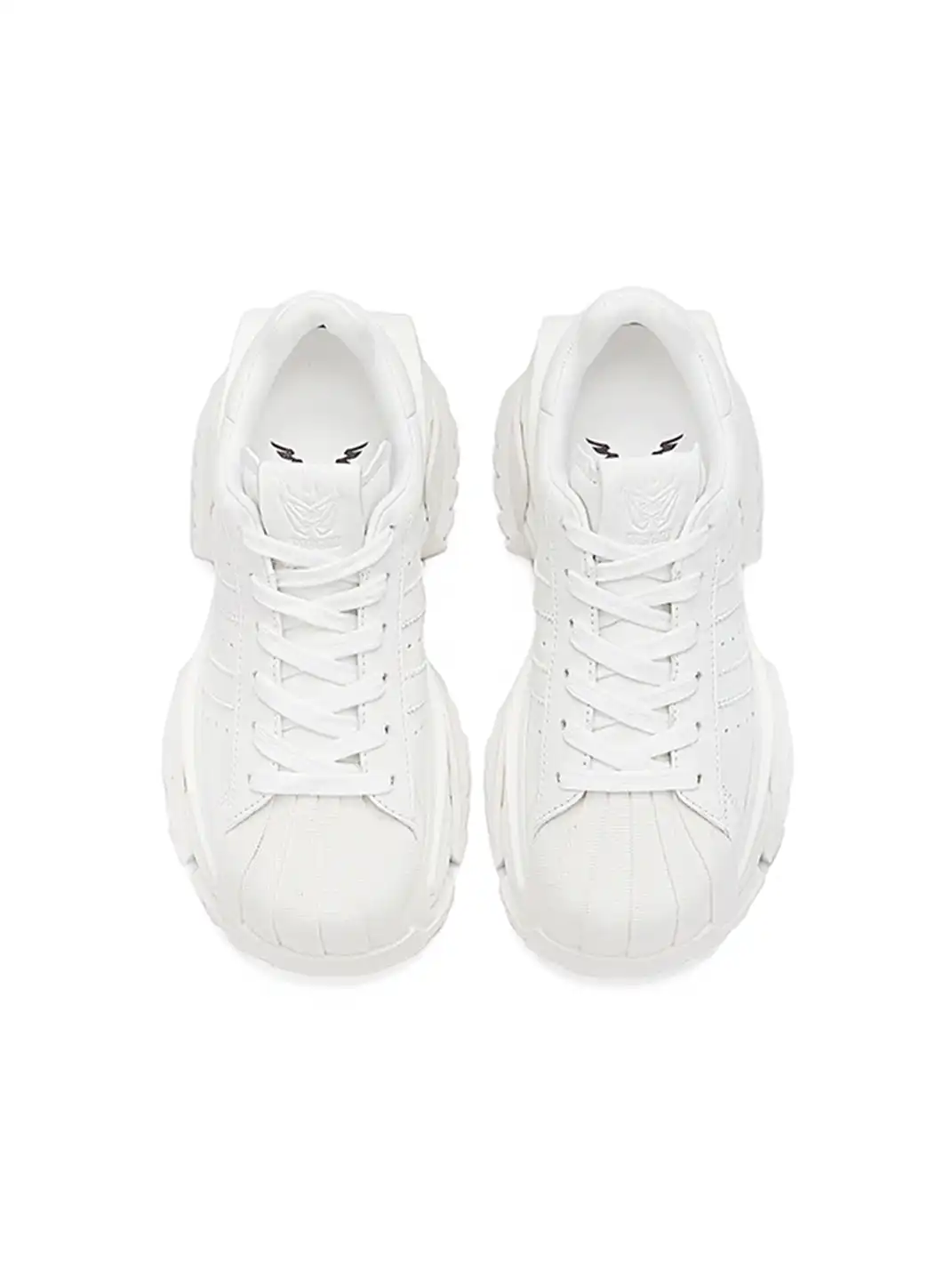 M88M | Fashionable Hollowed-Out Sole Platform Sneakers-White